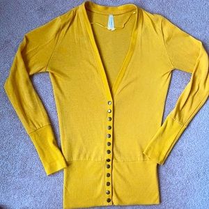 Mustard button up cardigan